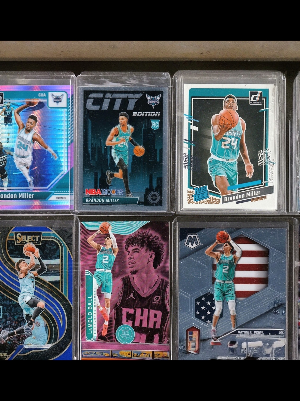 Charlotte Hornets Team Lot W/ BALL MILLER KON Knipple Rookies FREE Shipping Mint